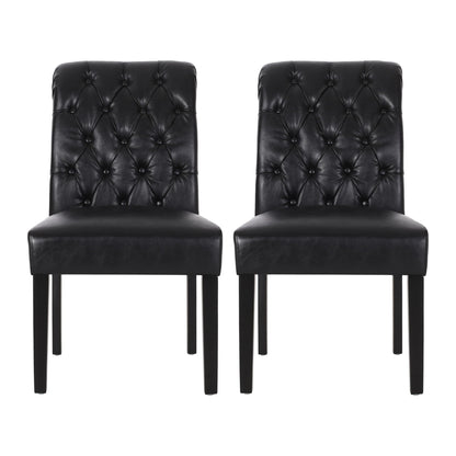 Broxton Tuft Dining Rolltop Chairs With Button Tufted Backrest (Set of 2)