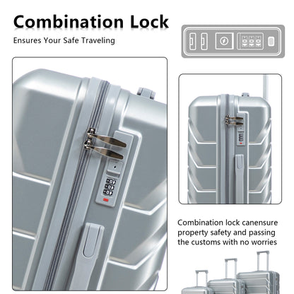 3-Piece ABS Spinner Wheel Luggage Set with Combination Lock