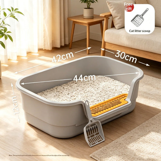 Semi-Enclosed Anti-Splash Cat Litter Box