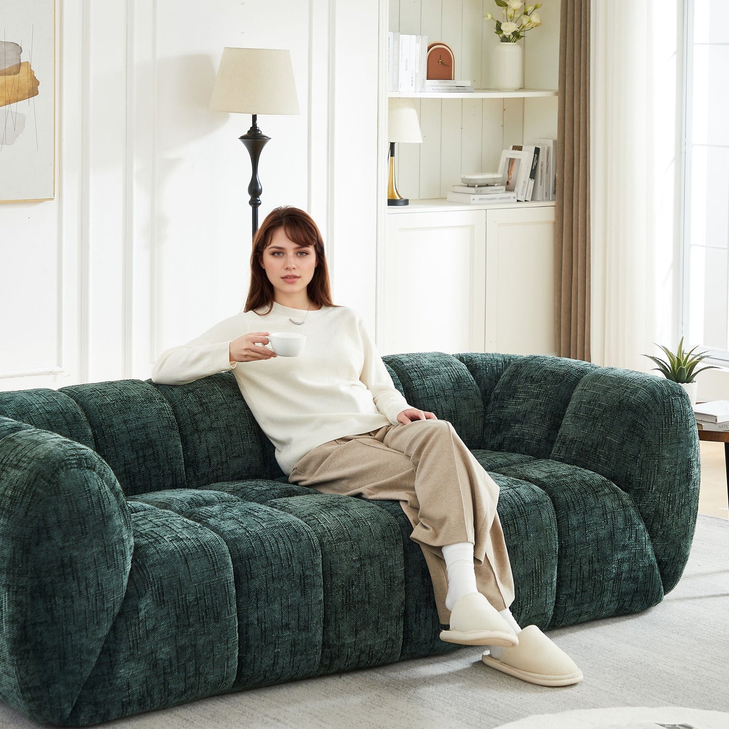 Modern Sofa With Piano Key Backrest
