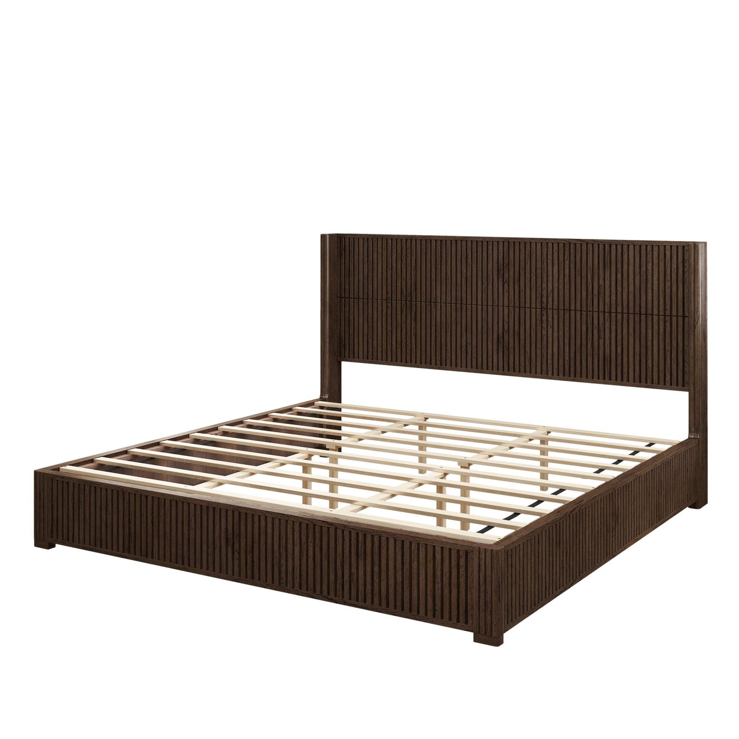 Platform Bed Frame With Headboard, Floor Standing Design