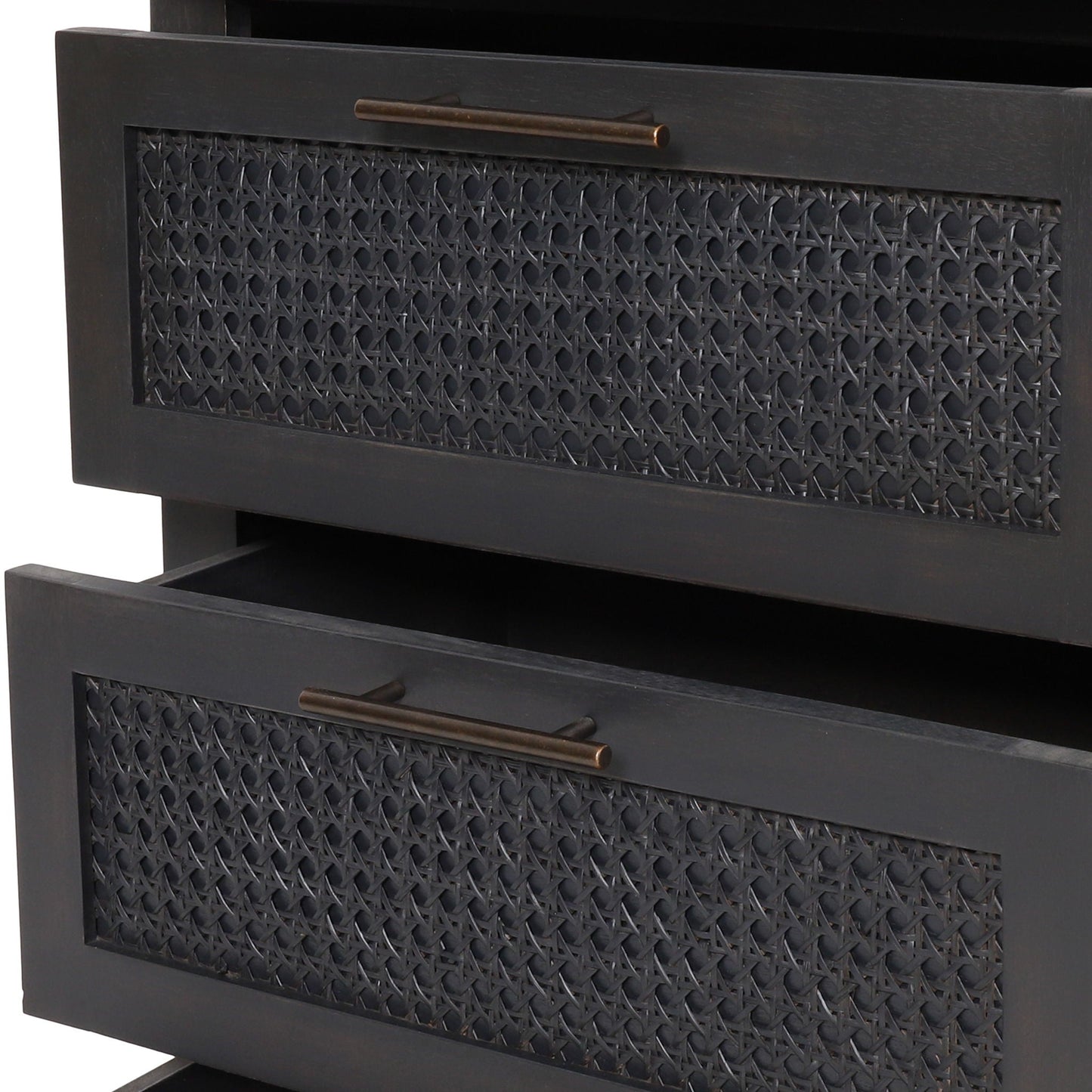 Newell Cane 3 Drawer Dresser - Dark Gray