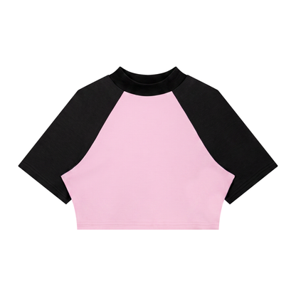 Loki & Ivy Women’s Color Block Raglan Crop T-Shirt