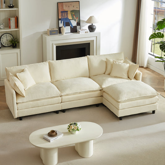 Modular Sectional Sofa, 110 Inch L-Shaped Couch Set for Living Room