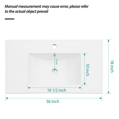 Premium Rectangular Vanity Top With Single Faucet Hole And Overflow