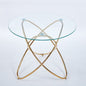 Metal Leg Dining Table With Tempered Glass Top