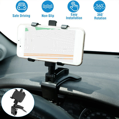 Car Dashboard Phone Bracket Stand Car Phone Holder Non-slip 360¡Rotation Dashboard Phone Clamp Suitable For 3-7in Cell Phone