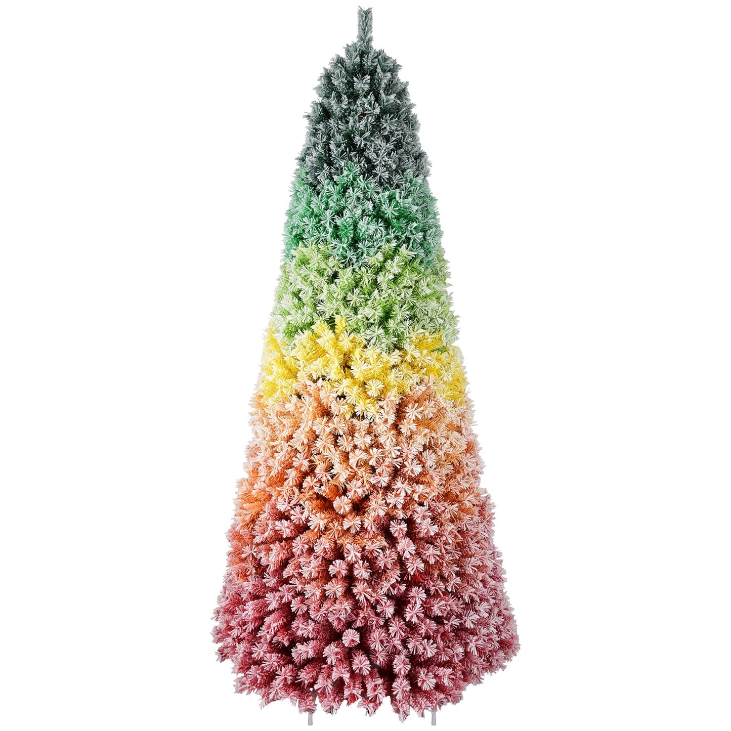 6ft Rainbow Gradient Flocked PVC Christmas Tree