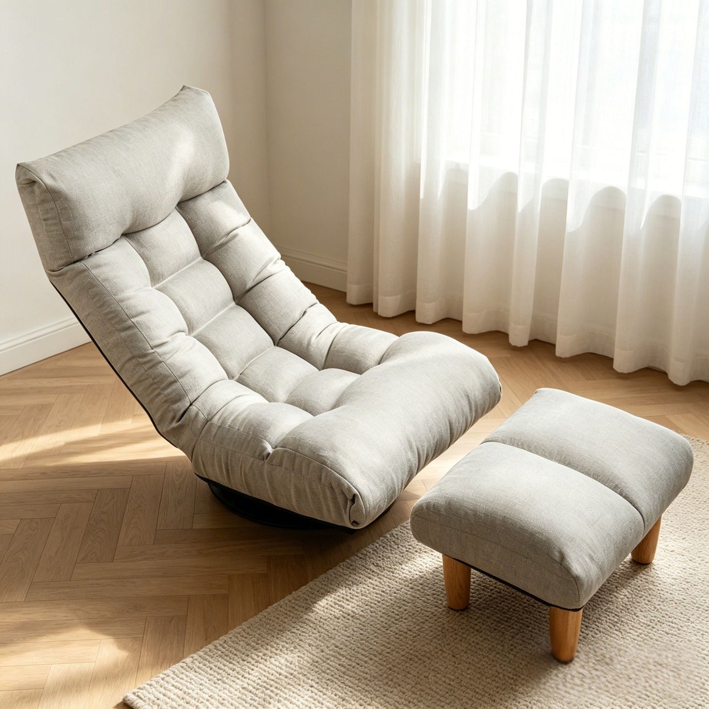 Adjustable Japanese Reclining Floor Chair Sofa With Metal Frame For Living Room