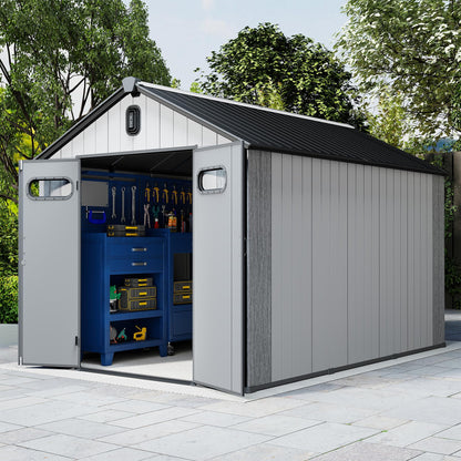 8x14Ft Resin Outdoor Storage Shed with Carpet