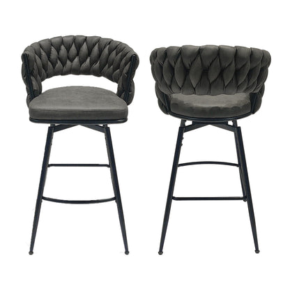 Bar Stool 360 Swivel With Back Footrest