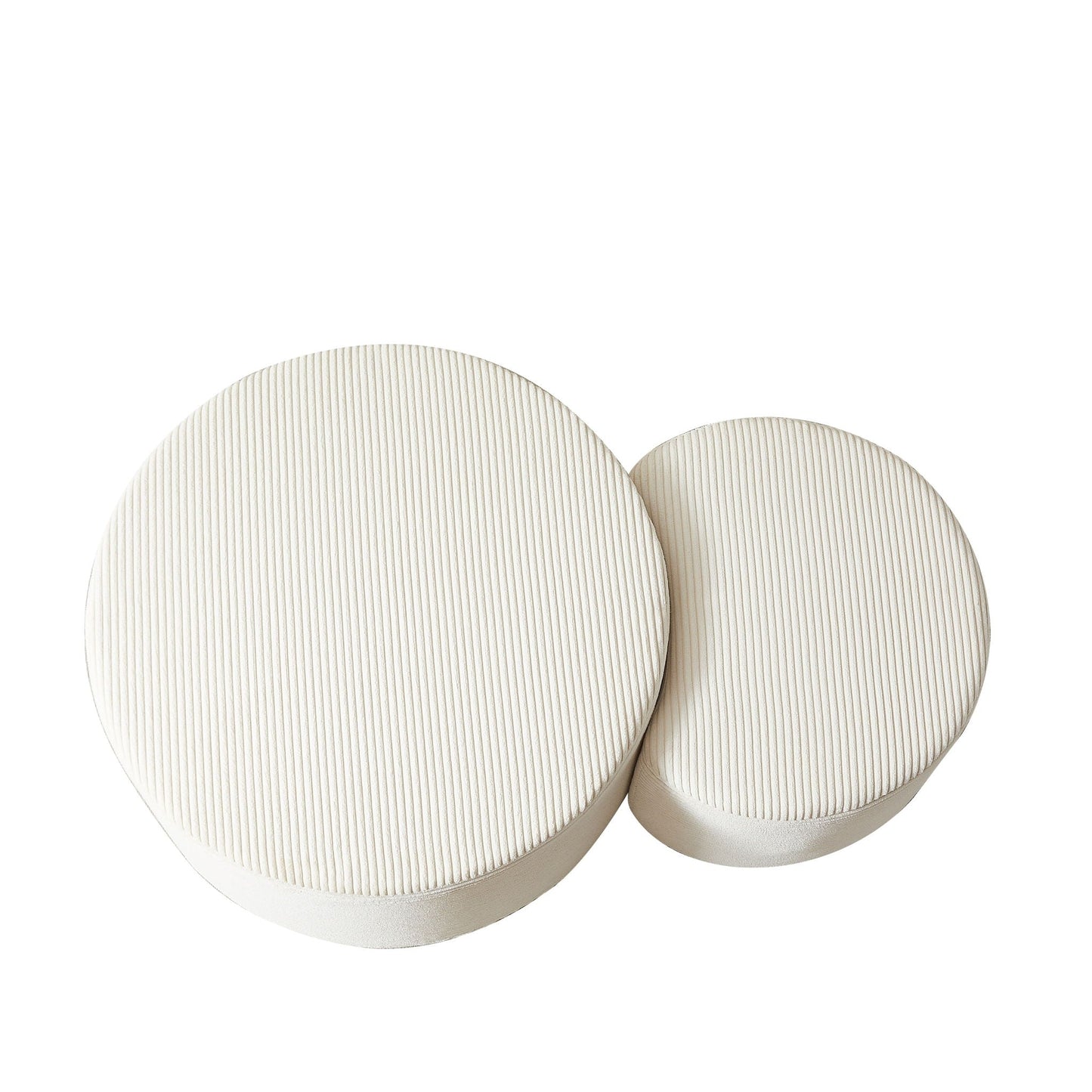 Modern Upholstered Round Coffee Table For Living Room (Set of 2)