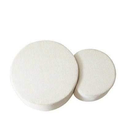 Modern Upholstered Round Coffee Table For Living Room (Set of 2)