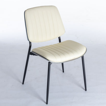 Dining Chairs (Set of 2) Mid-Century Modern Retro Chair With Walnut Bentwood Back Upholstered Seat Metal Legs Adjustable Foot For Kitchen Dining Room Chairs