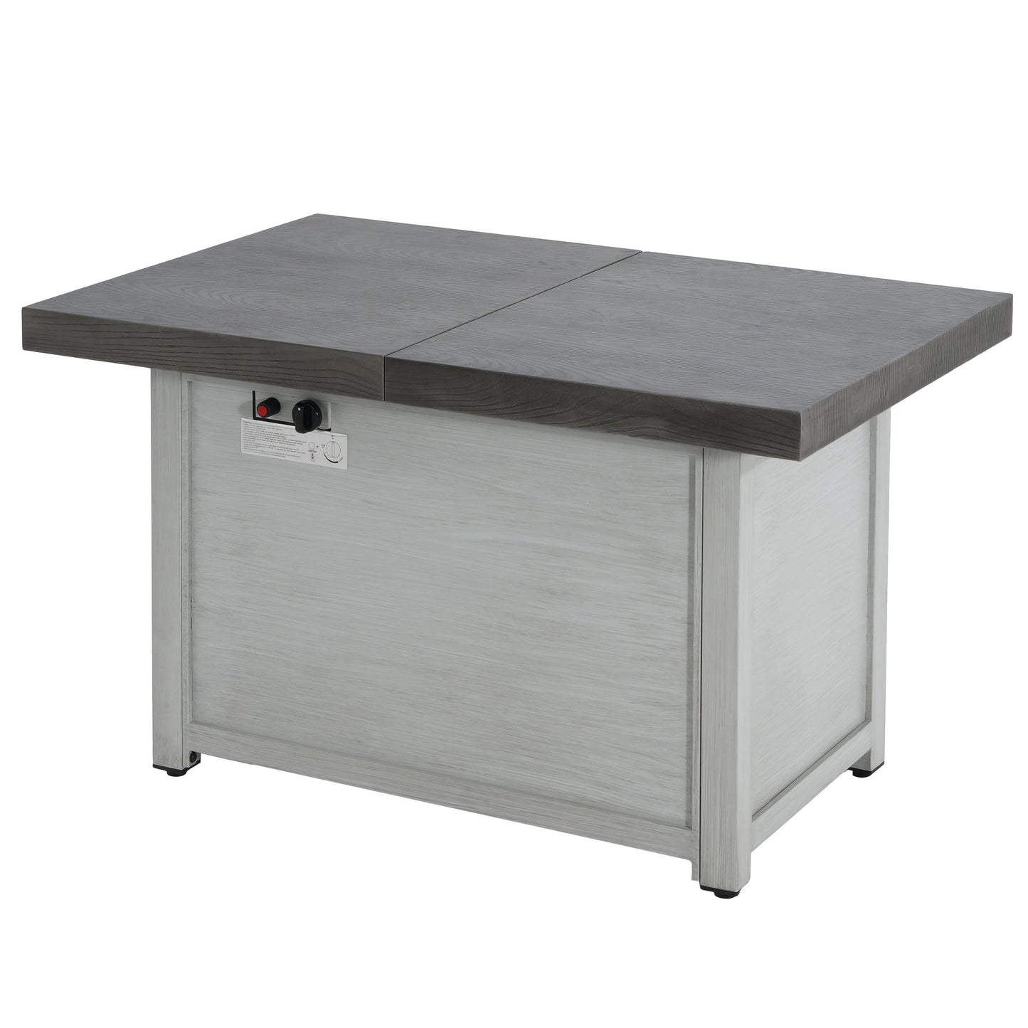 Extendable Rectangle Aluminum Alloy Fire Pit Table, 50,000 BTU