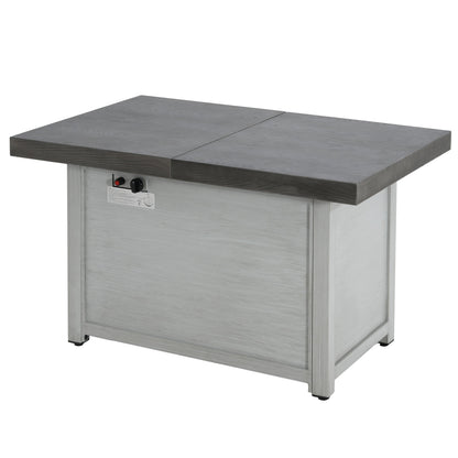 Extendable Rectangle Aluminum Alloy Fire Pit Table, 50,000 BTU