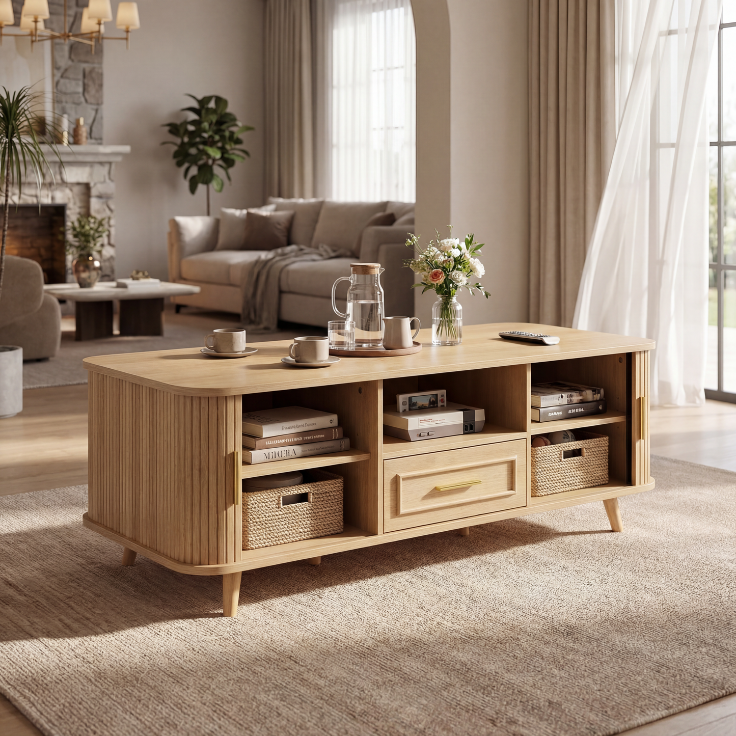 Mid-Century Modern Coffee Table with Storage