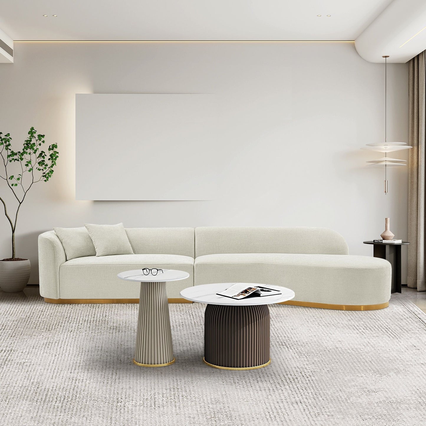 Daria - Sofa Sectional With Pillows, 2 Piece Design