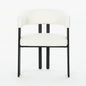 Modern Dining Upholstered Barrel Chair With Curved Back And Armrests