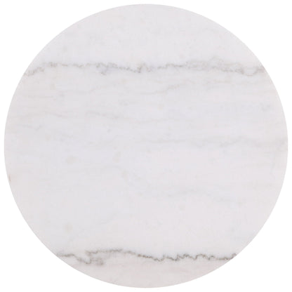 Jason Round White Marble Top Side End Table Greige