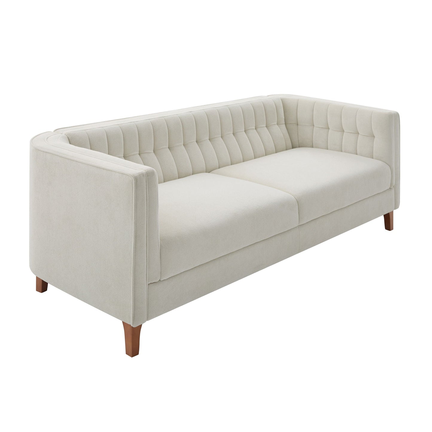 Modern 3 Seater Sofa Upholstered Couch with Curved Armrests
