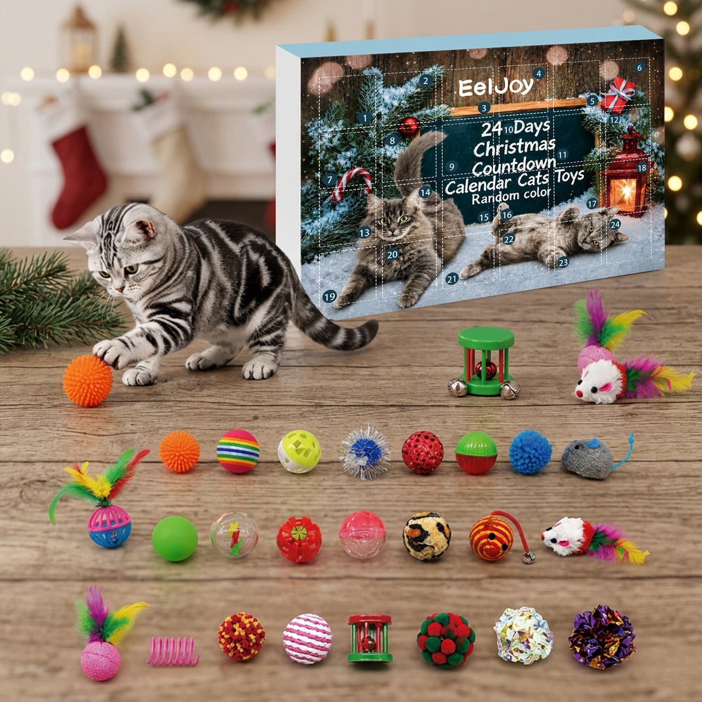 EelJoy 24-Day Christmas Advent Calendar Cat Toy