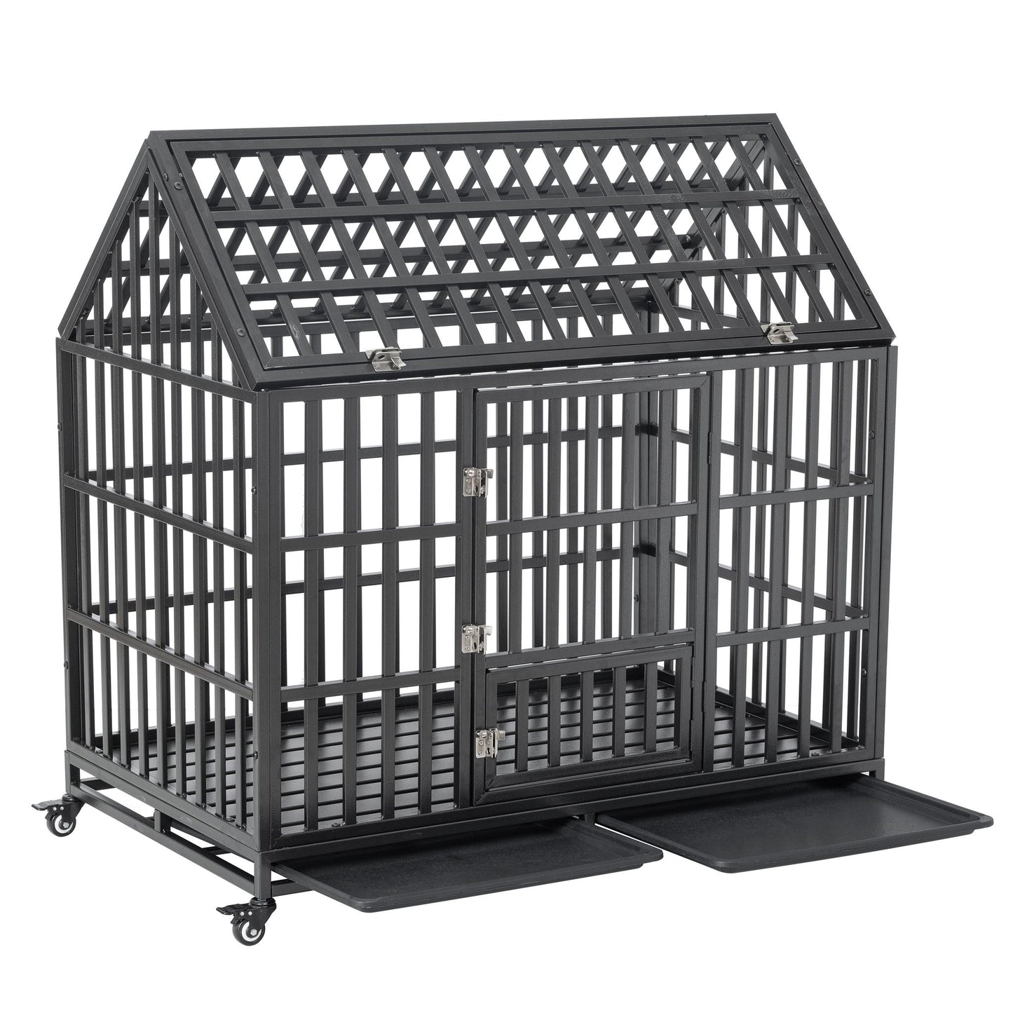 Heavy Duty Dog Crate Lockable Wheels