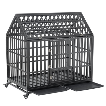Heavy Duty Dog Crate Lockable Wheels