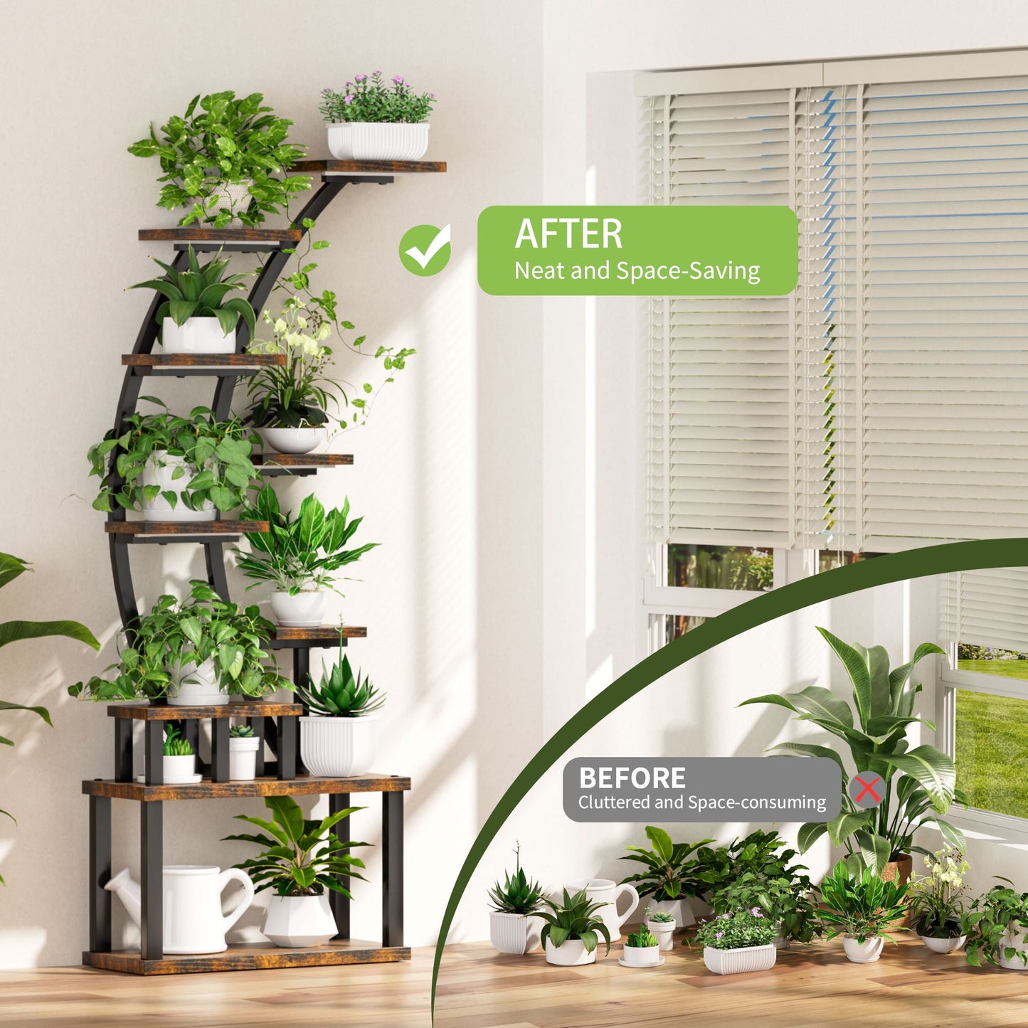 9 Tiered Indoor Plant Stand With 5 Adjustable Grow Lights
