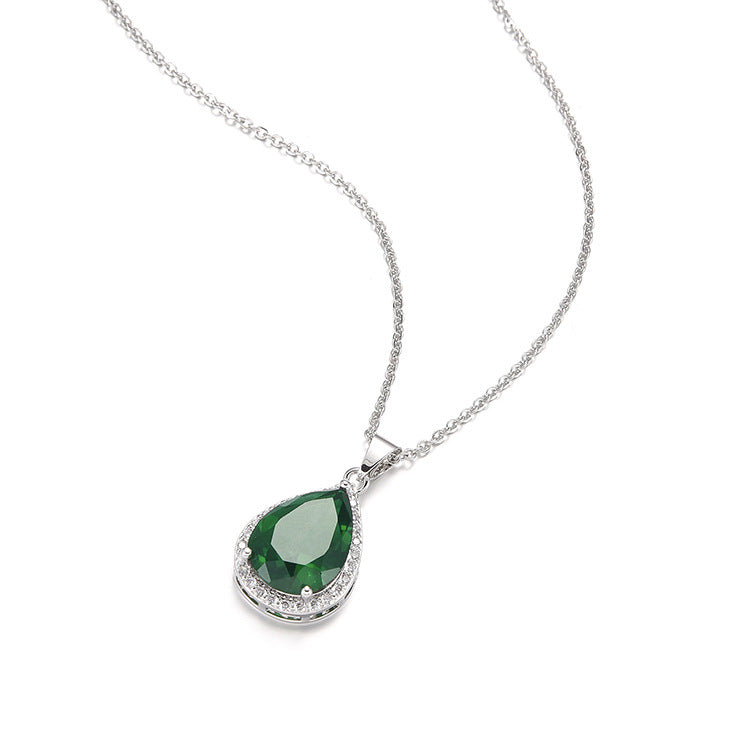 Water Drop Long Necklace Earring Ring Bracelet Ornament Suit