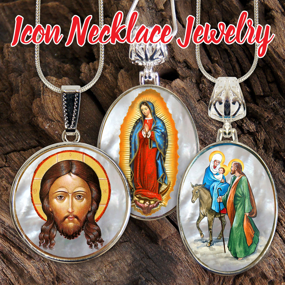 The Holy Family Silver Plated Mother of Pearl Necklace - 43020
