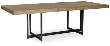 Tomtyn - Rectangular Dining Room Extension Table - Light Brown