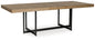 Tomtyn - Rectangular Dining Room Extension Table - Light Brown