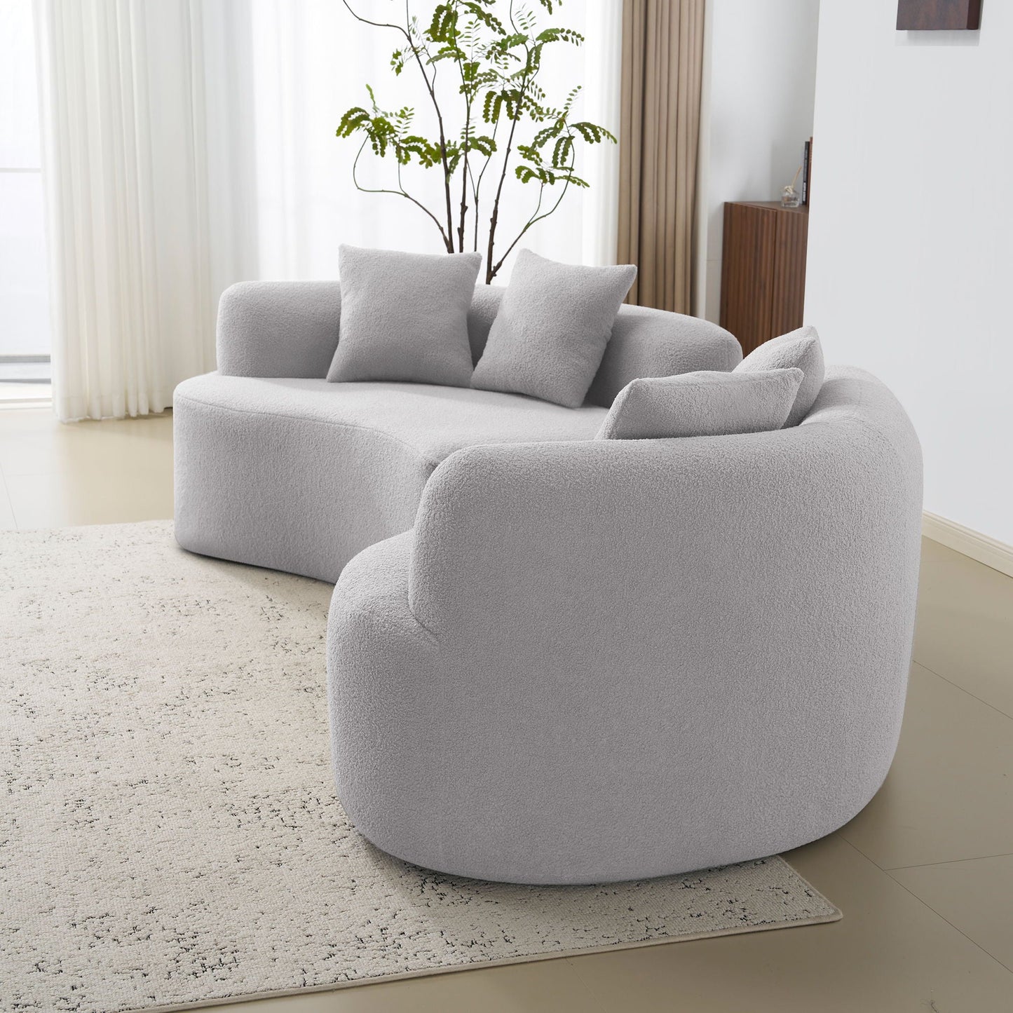 Curved 4 Seater Full Compression Sponge Sofa