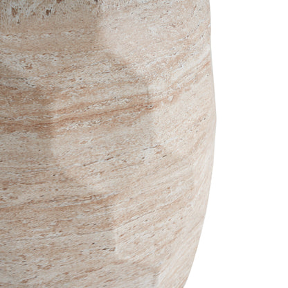 Travertine Lightweight Concrete Side Table For Indoor / Outdoor Use - Beige