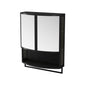 Arched Glass Double Door Wardrobe With Shatterproof Mirror, Open Shelf & Towel Rack