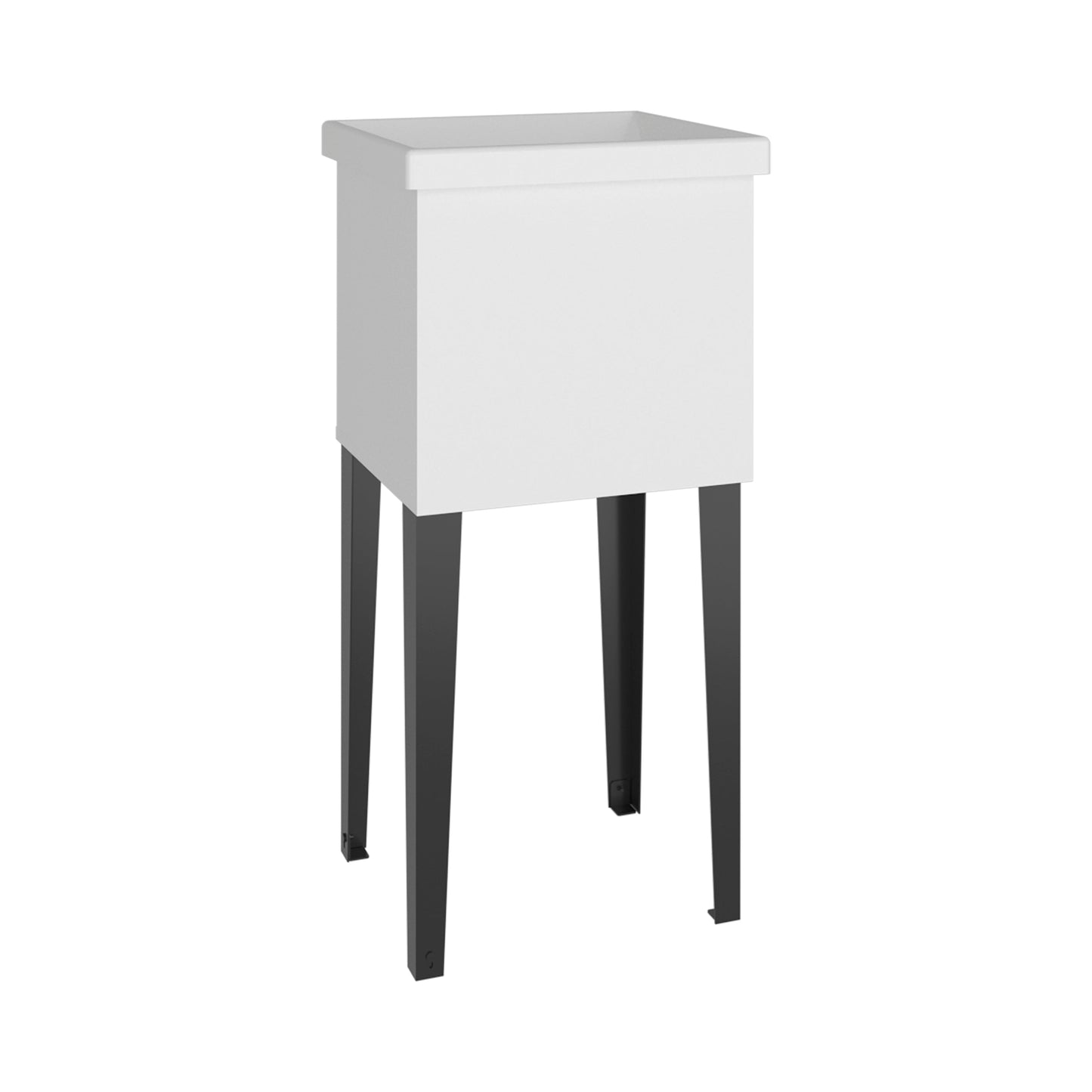 Bari Freestanding Plastic Laundry Utility Sink with Storage Cabinet