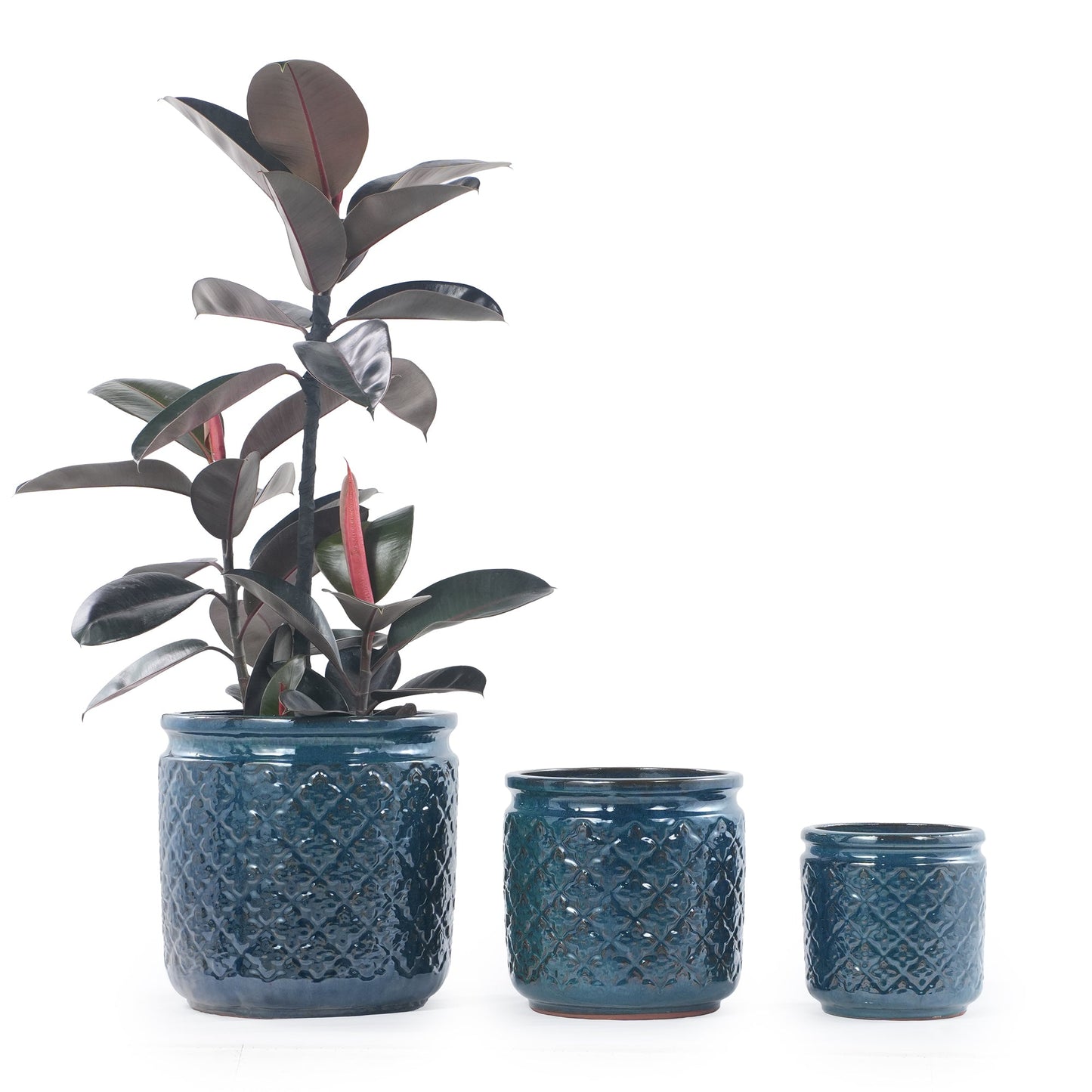 Handmade Ceramic Flower Pot Set of 3, 15/12/9 Inch Diameter