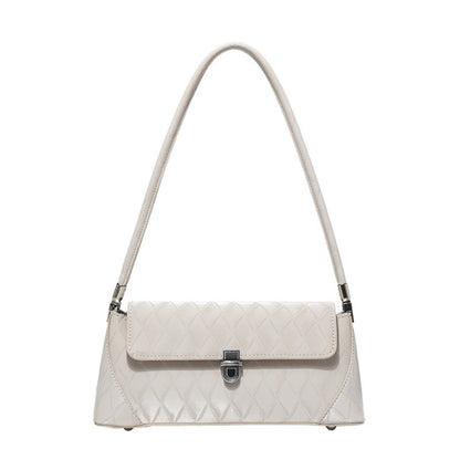 Small shoulder purse, pink baguette armpit bag, versatile diamond tote bag, simple shoulder bag