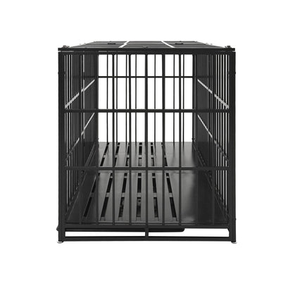 Extra Large Heavy Duty Dog Crate With Removable Pans For Dogs - Black