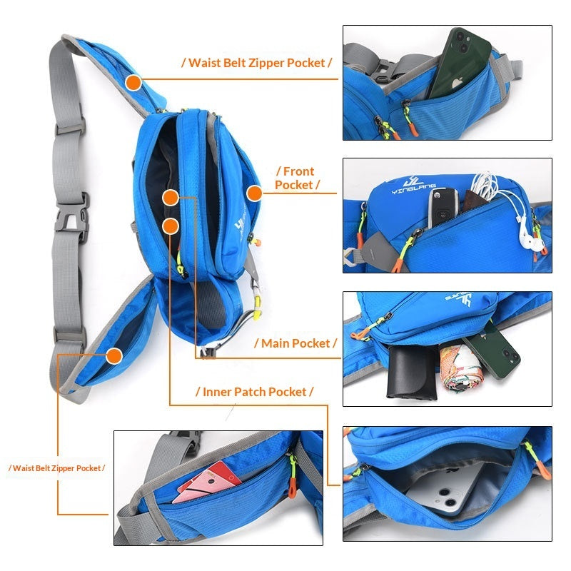 Mens Outdoor Sports Water Bottle Hiking And Climbing Waist Bag