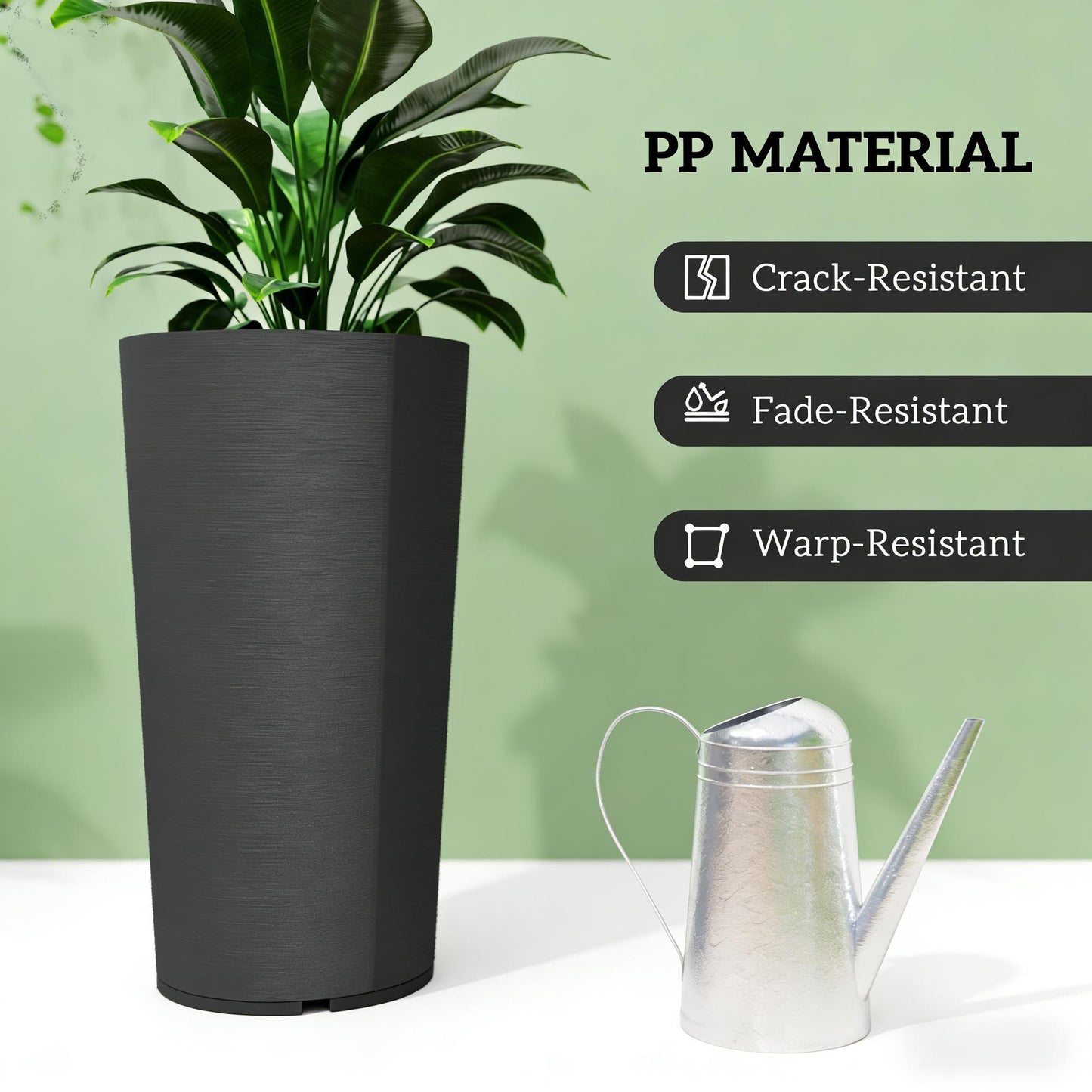 Set of 2 Stackable Large Flower Pots