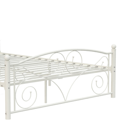 Full Size Unique Flower Sturdy System Metal Bed Frame with Headboard