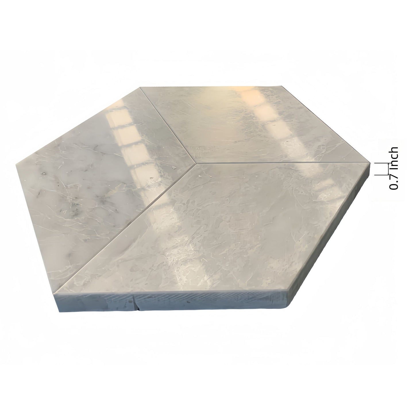 Hexagon Natural Marble Polished Tile For Wall And Floor (Set of 12)