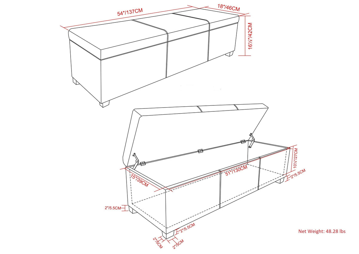 Avalon - Multifunctional Storage Ottoman Bench