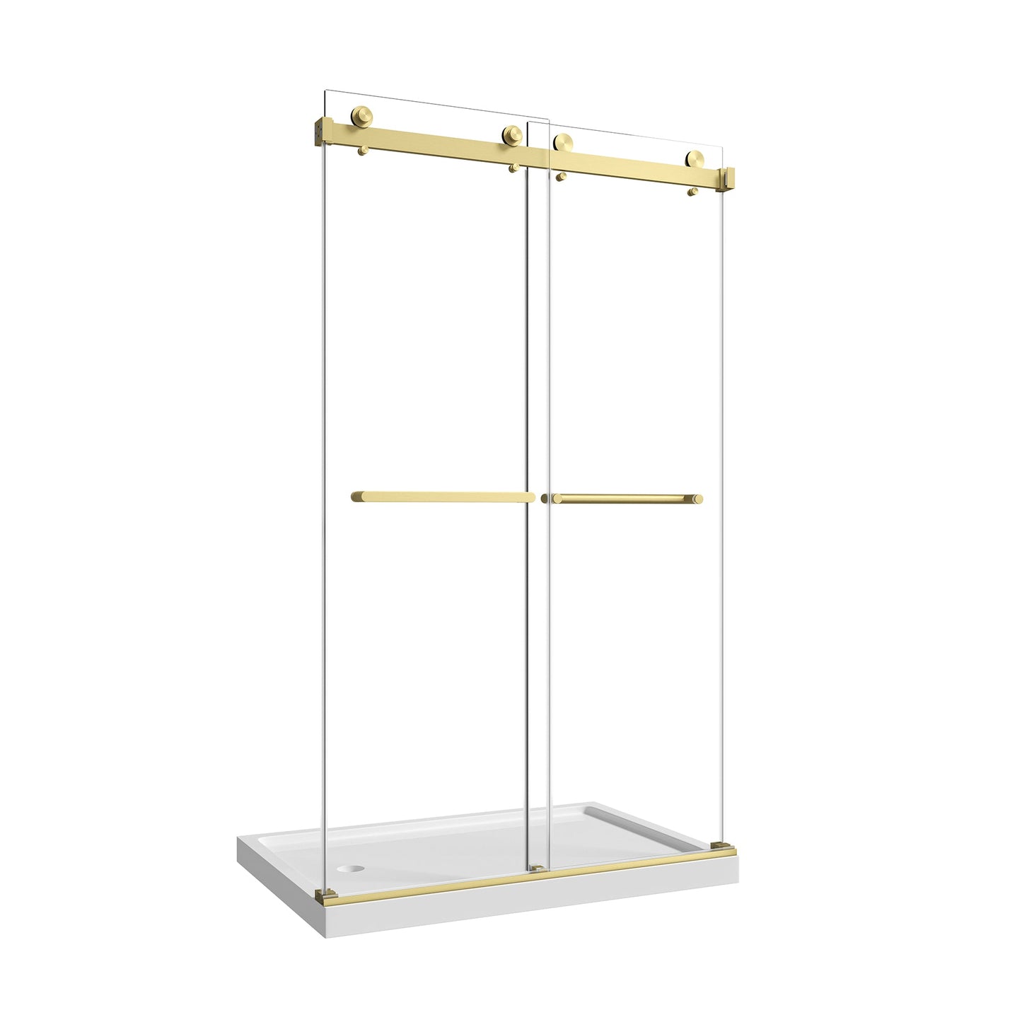 43"-48" W x 76" H Brushed Frameless Shower Door