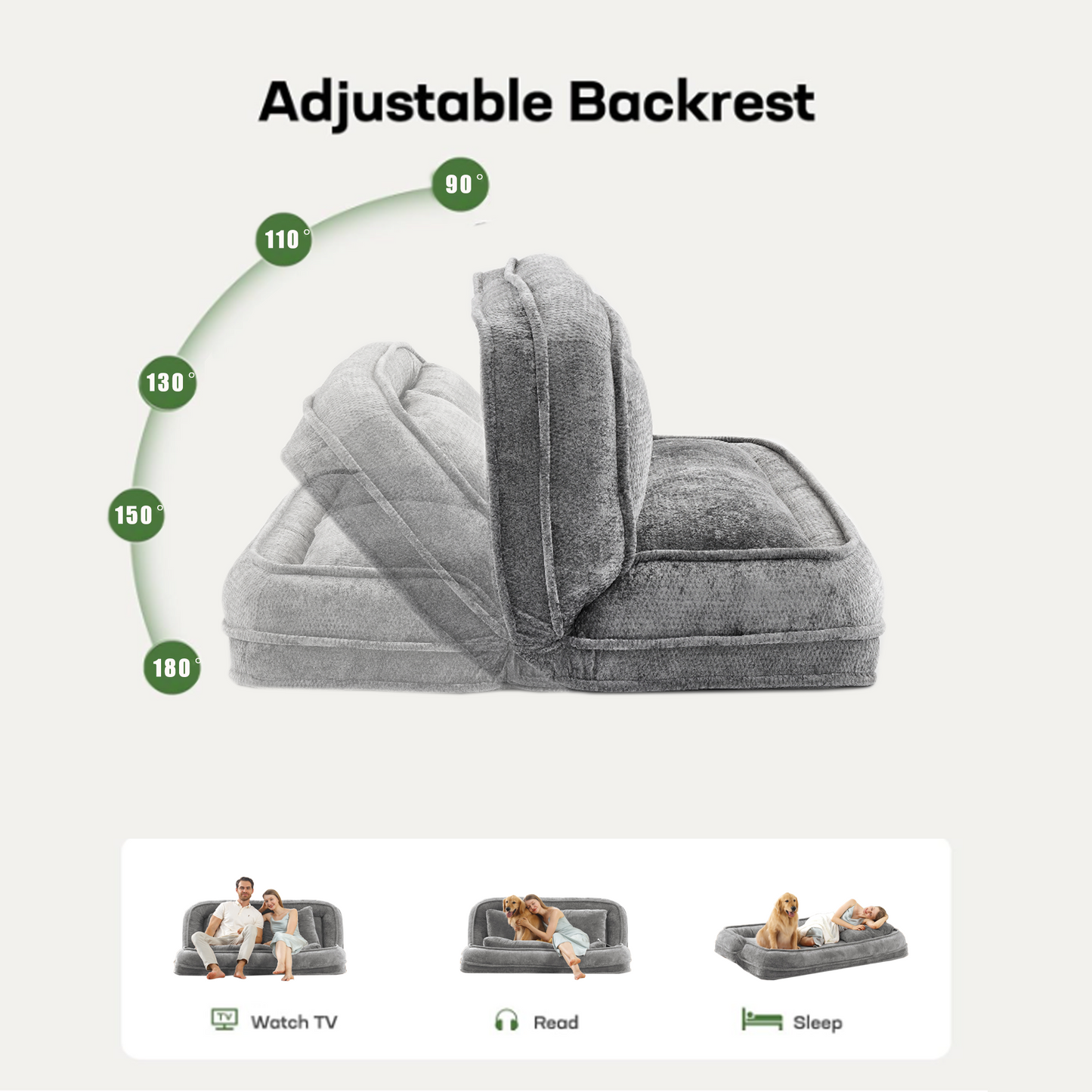 Double Human Dog Bed Loveseat - Extra Large Floor Couch