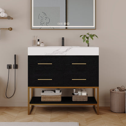 36" Artificial Stone Bathroom Vanity with Ceramic Sink