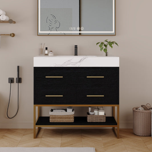 36" Artificial Stone Bathroom Vanity with Ceramic Sink