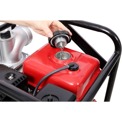 Gasoline Powered Water Pump 3" Inlet & Outlet, 264Gpm Flow, 7Hp Engine - Black / Red